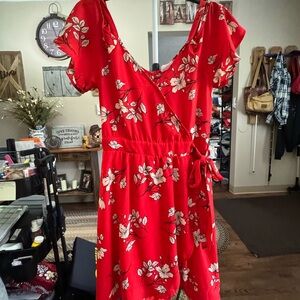 Sienna Sky Red Floral Mini Dress